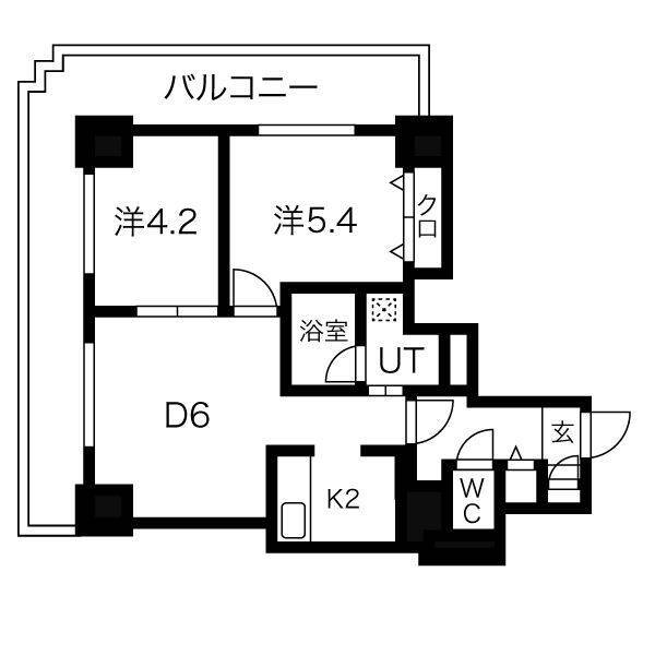 札幌市中央区南七条西のマンションの間取り