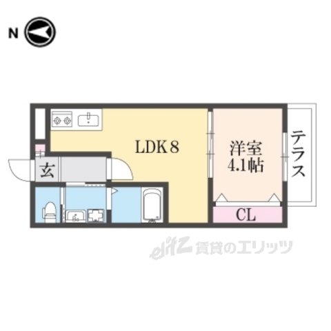 四條畷市南野のアパートの間取り