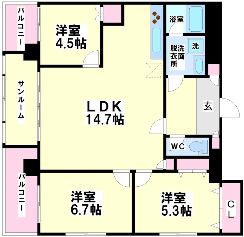 中野区南台のマンションの間取り