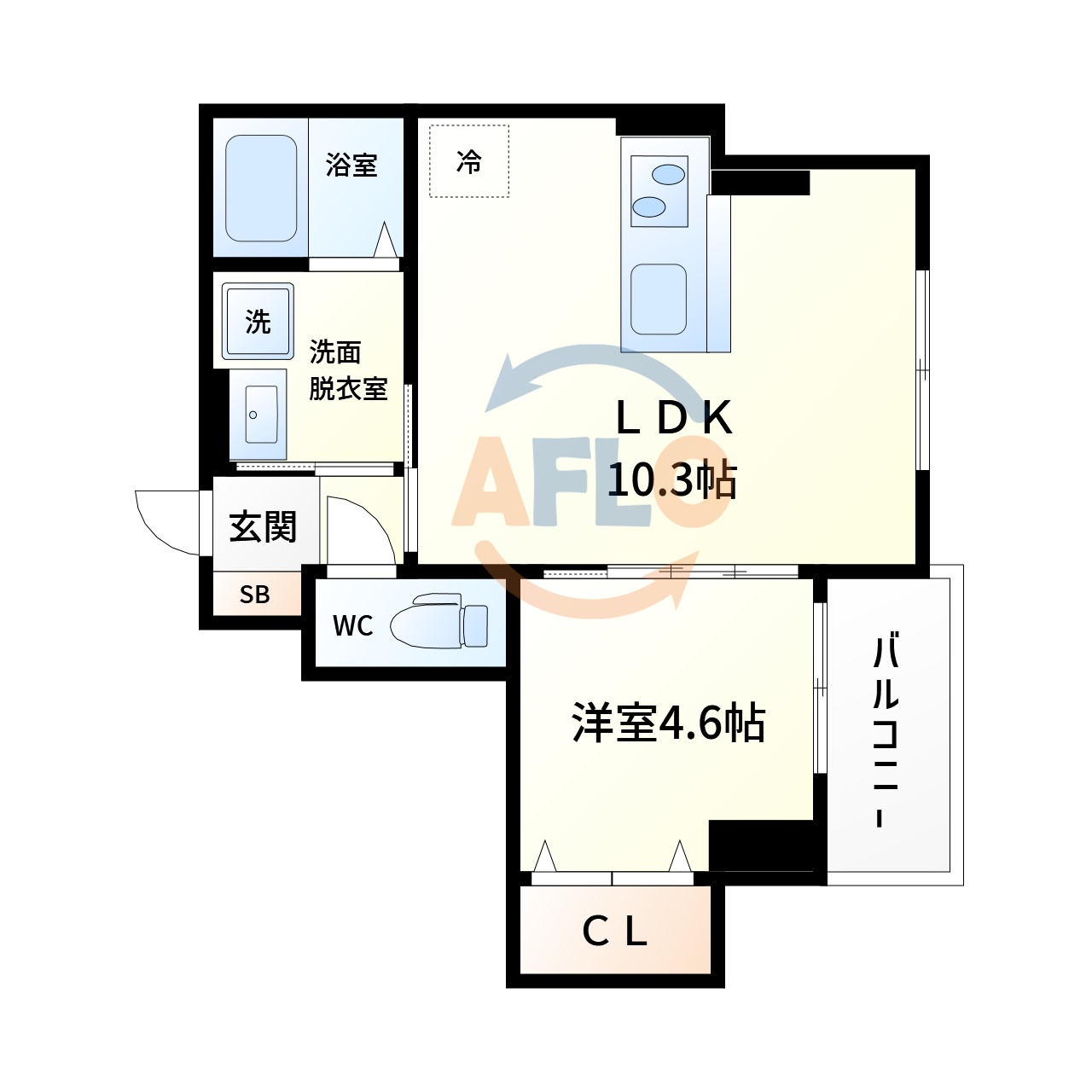 【大阪市住吉区清水丘のマンションの間取り】