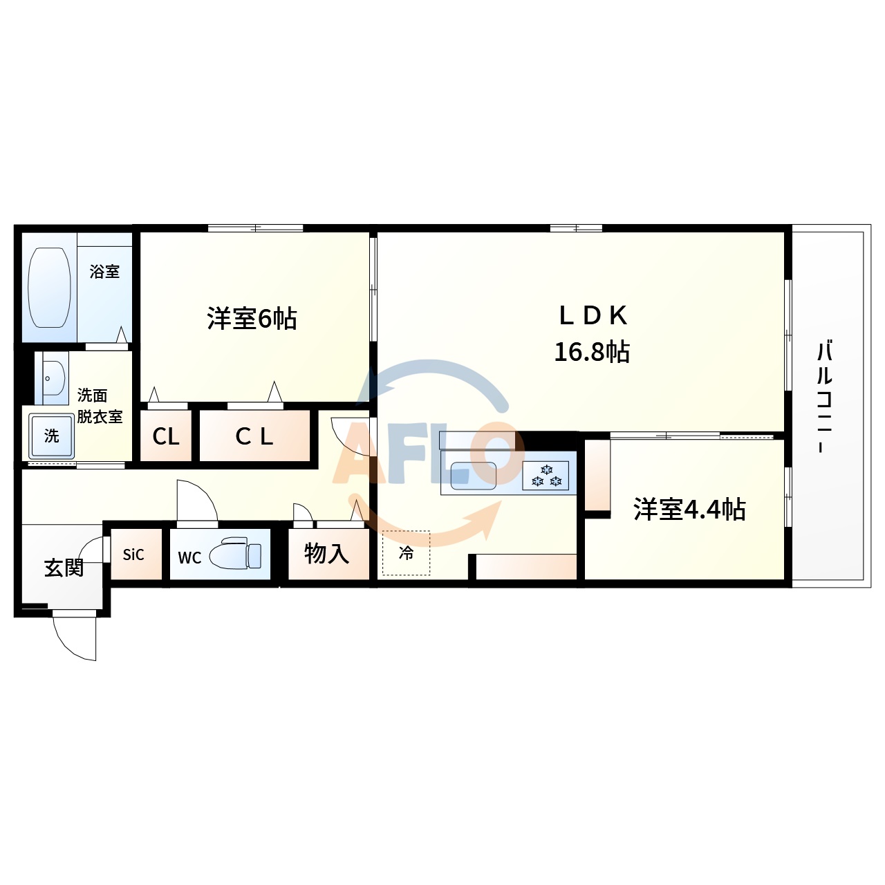 ルシェーナ西田辺の間取り