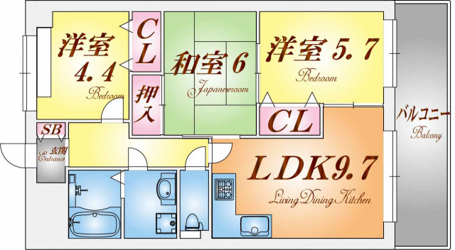 グリーンコート若草の間取り