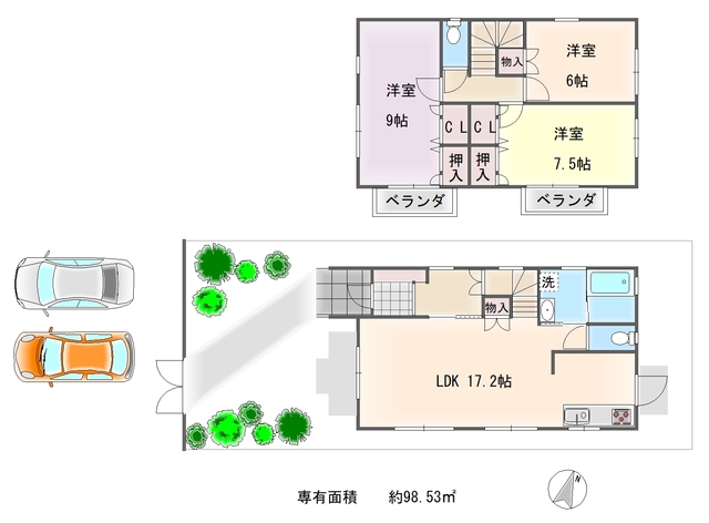 下鴨貴船町貸家の間取り