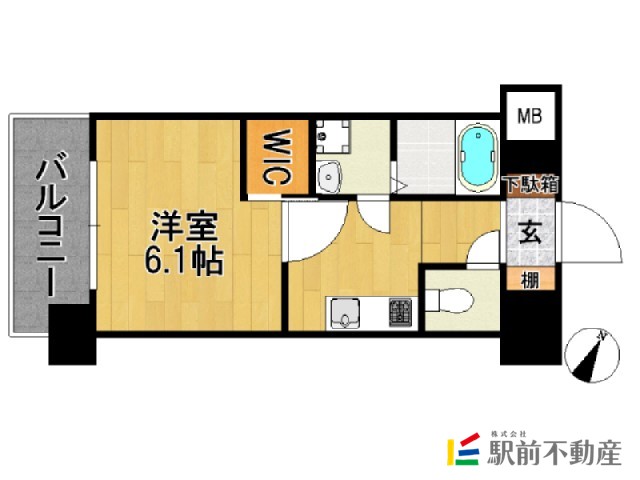 福岡市中央区春吉のマンションの間取り