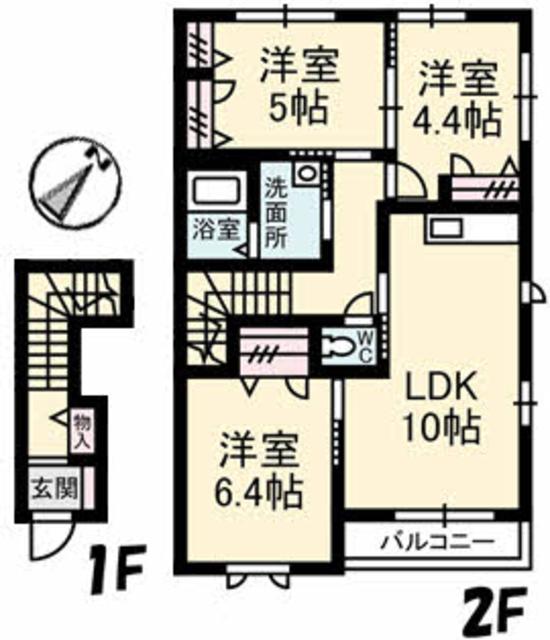 シャーメゾン立花　Ｂ棟の間取り