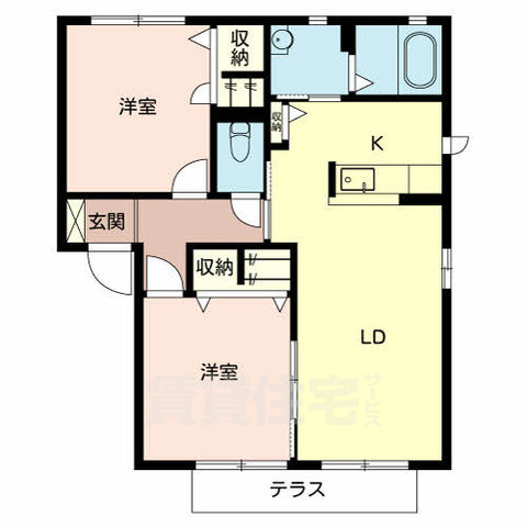 堺市西区浜寺昭和町のアパートの間取り