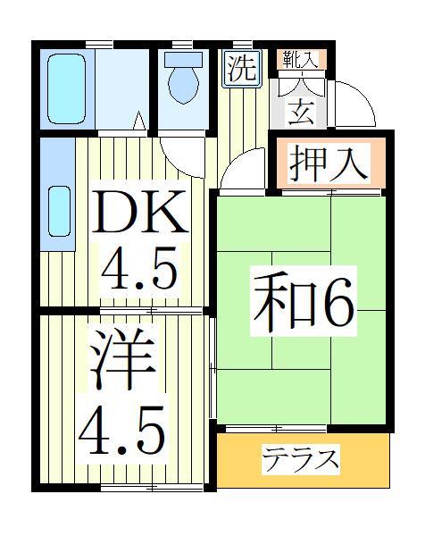 流山市平和台のアパートの間取り