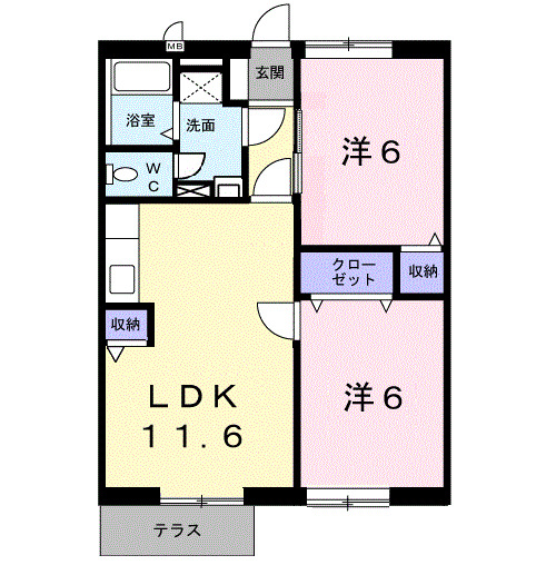 【ハイツシャルマンリコＡの間取り】