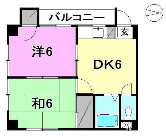 松山市久万ノ台のマンションの間取り