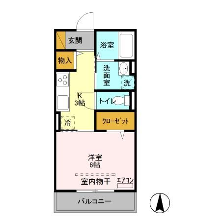 鹿嶋市大字鉢形のアパートの間取り