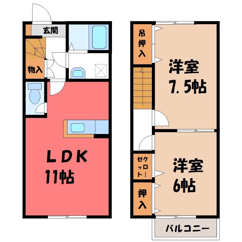 メロディア Bの間取り