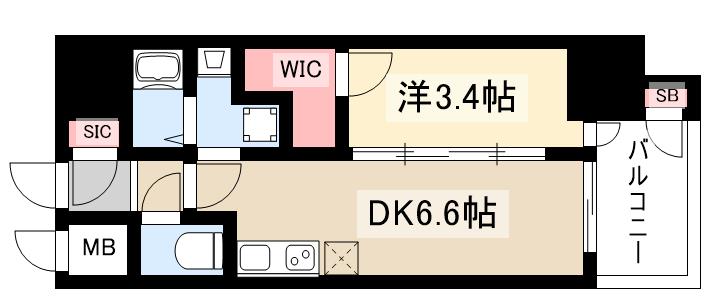 エステムコート名古屋新栄IVネストの間取り