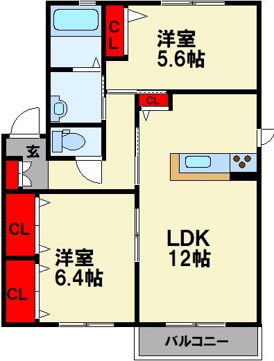 プレステージ楽市 B棟の間取り