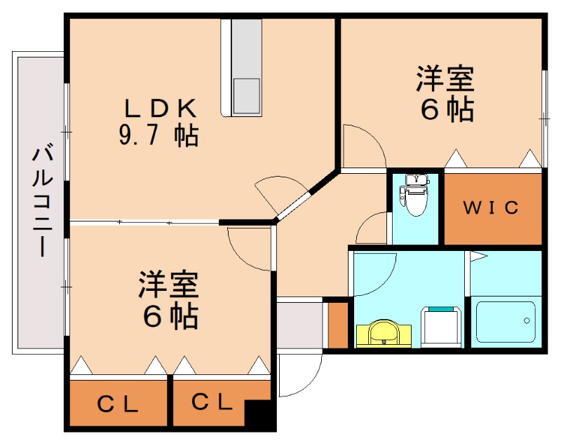 嘉麻市鴨生のアパートの間取り