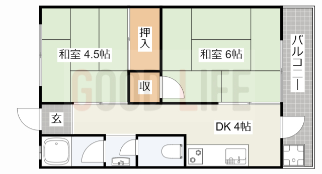 兵庫県高砂市荒井町蓮池１（マンション）の賃貸物件の間取り