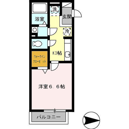 熊本市西区上熊本のアパートの間取り