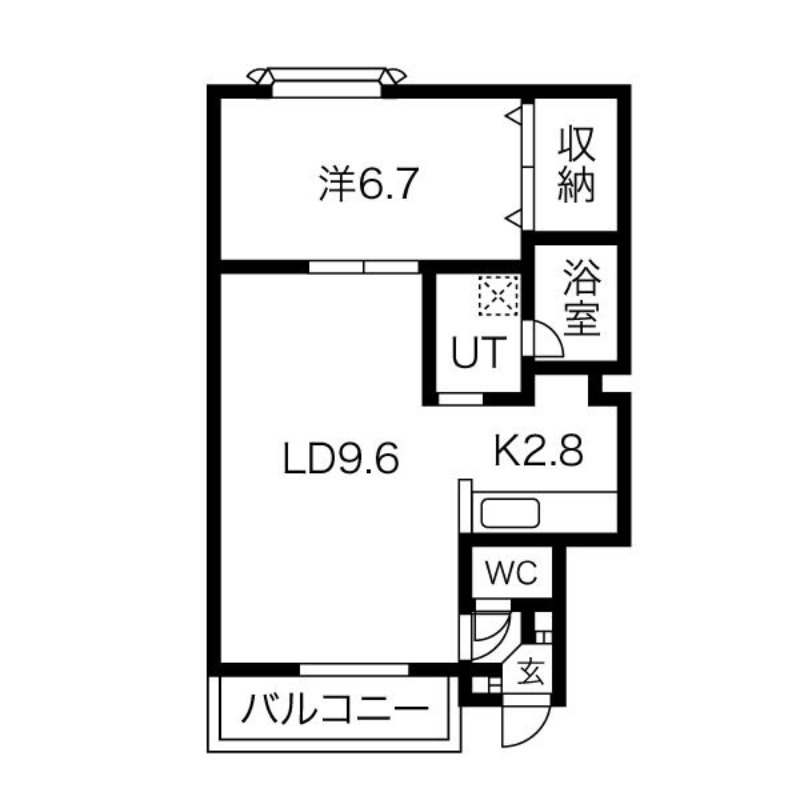 札幌市南区南沢四条のアパートの間取り