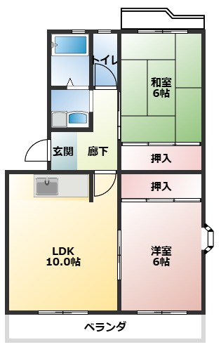 パープルシャトーA棟の間取り