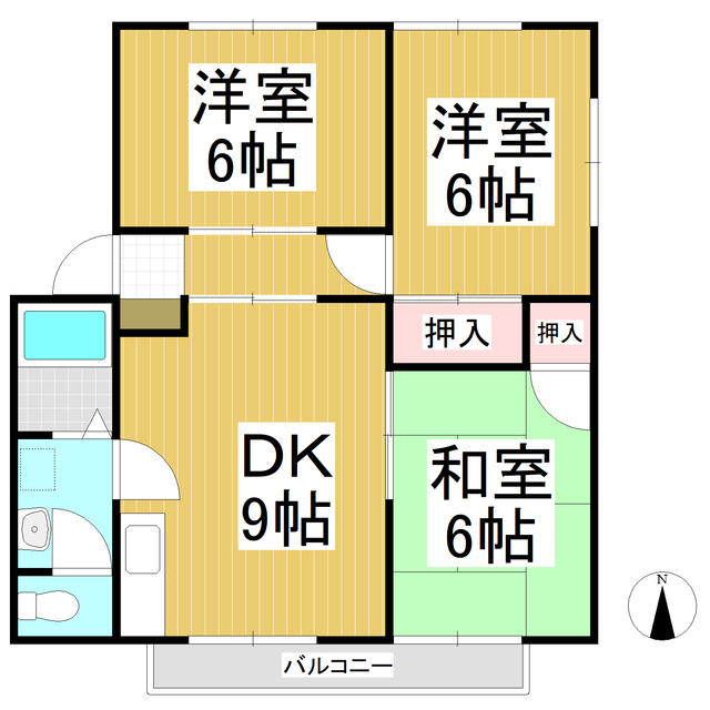 サンビレッジ稲里　Ｄ棟の間取り