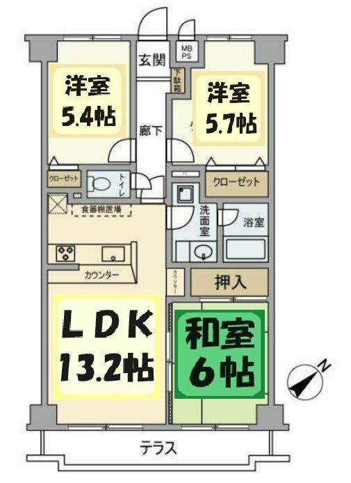 ホーユウパレス越谷の間取り