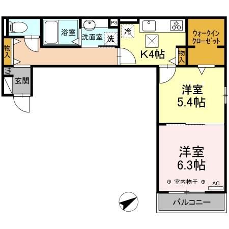 刈谷市末広町のアパートの間取り