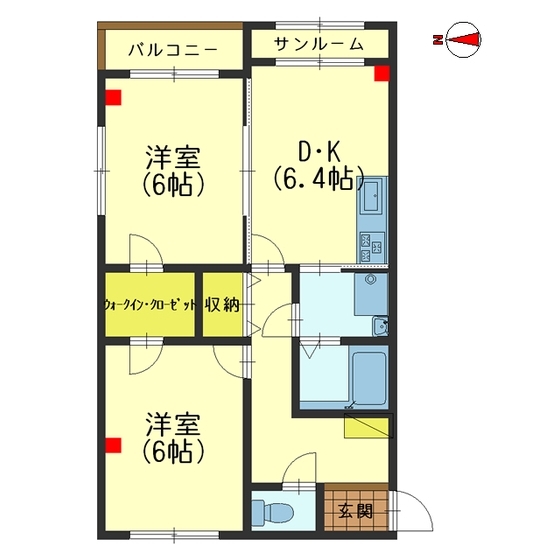 サントピア分田Ｂ棟の間取り