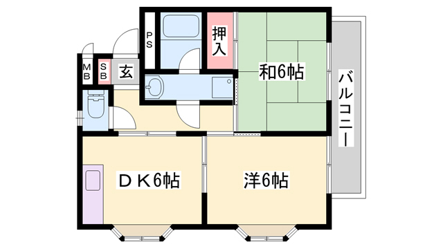 加古郡播磨町西野添のアパートの間取り