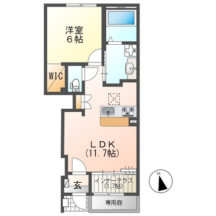 豊川市中央通のアパートの間取り