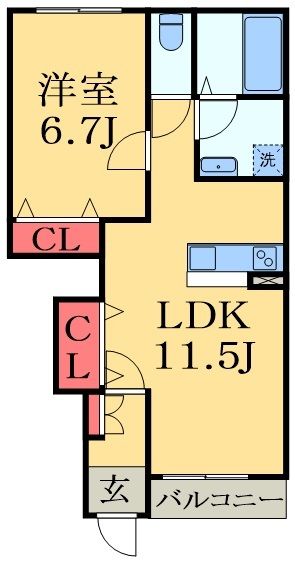 千葉市緑区あすみが丘東のアパートの間取り