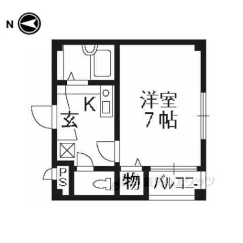 京都市西京区桂艮町のマンションの間取り