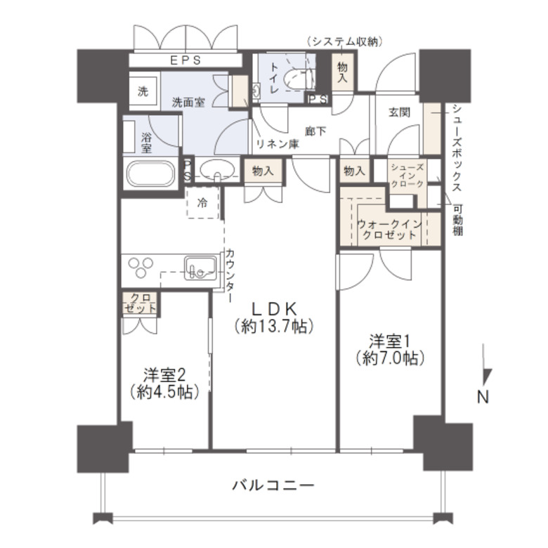 ローレルタワー堺筋本町の間取り