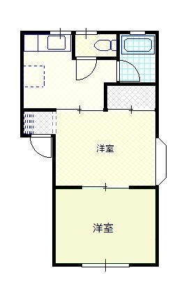 新発田市住吉町のアパートの間取り