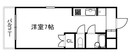 京都市北区紫竹北栗栖町のマンションの間取り