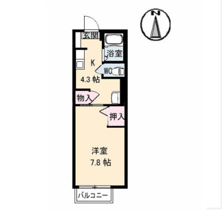 新居浜市萩生のアパートの間取り