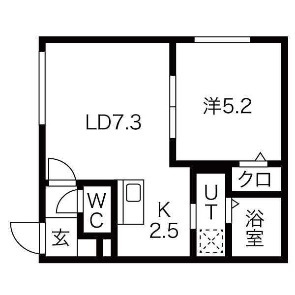 札幌市北区北二十条西のマンションの間取り