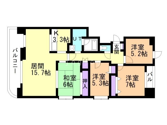 リーベンデール月寒中央の間取り