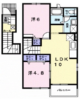 本宮市荒井のアパートの間取り