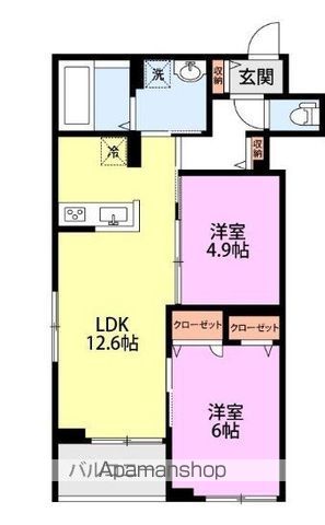 京王線 百草園駅 徒歩5分 3階建 築1年の間取り写真