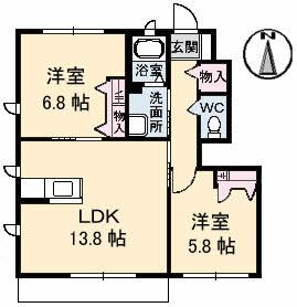 コンフォールII B棟の間取り写真