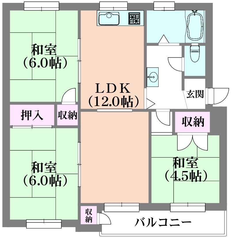 神陵台北住宅69号棟の間取り写真