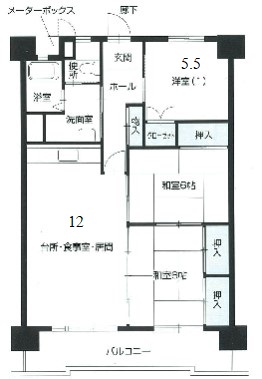 愛知県名古屋市中川区清船町１（マンション）の賃貸物件の間取り