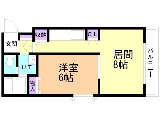 苫小牧市新中野町のマンションの間取り