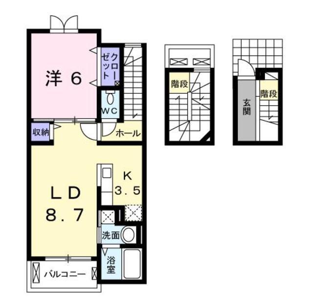 甲府市和戸町のアパートの間取り