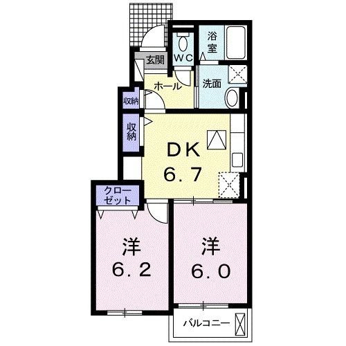 岩国市青木町のアパートの間取り