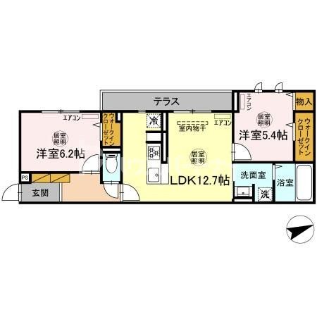 千葉市稲毛区小中台町のアパートの間取り