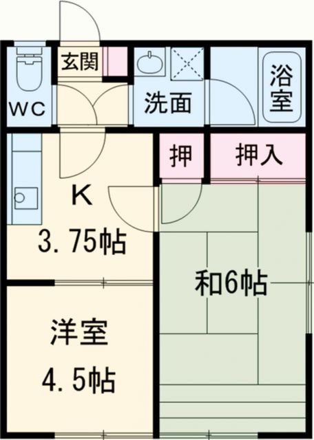 横須賀市汐入町のアパートの間取り