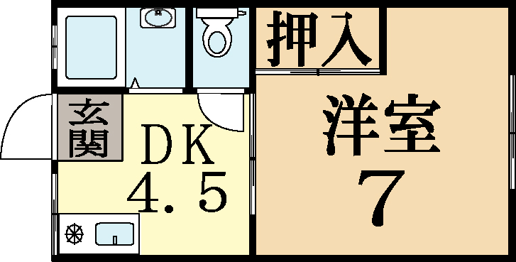 城陽市平川のアパートの間取り