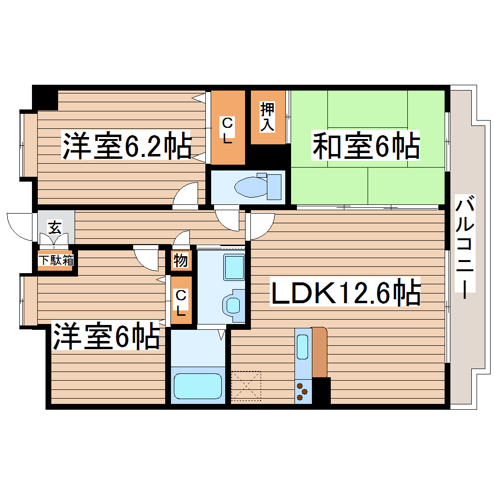 プライムアーバン長町一丁目の間取り