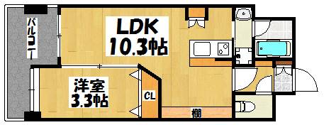 福岡市博多区吉塚のマンションの間取り