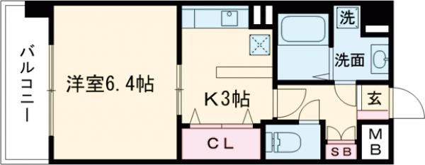 ライジングコート京都西院フロンティアの間取り